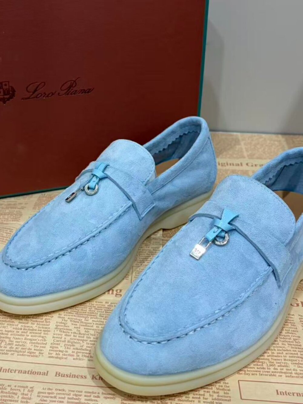 Loro Piana Blue Women's Loafers